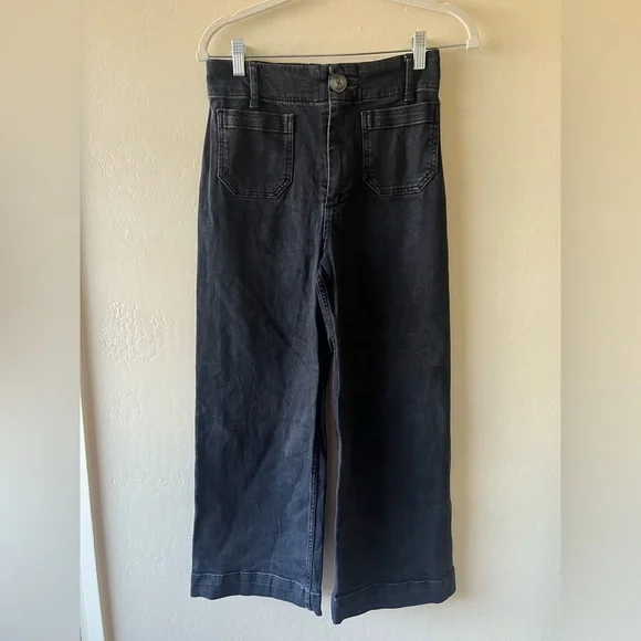 Anthropologie The Skipper Wide Leg Black Pants size 27 - Picture 4 of 8